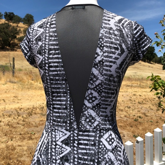 Kimichi Blue Print Mesh Back Skater Dress - Picture 4 of 6